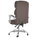 Reclining Office Chair Brown Faux Leather
