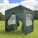 Outdoor gazebo with canopy and steel frame, perfect for gatherings and events