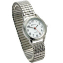 Ravel Women's Bold Number White Dial Expander Bracelet Watch