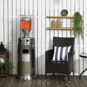10KW Outdoor Gas Patio Heater w/ Wheels Dust Cover, 46 x 46 x 137, Silver
