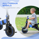 AIYAPLAY 3 in 1 Baby Trike, Tricycle for Kids w/ Adjustable Push Handle - Blue
