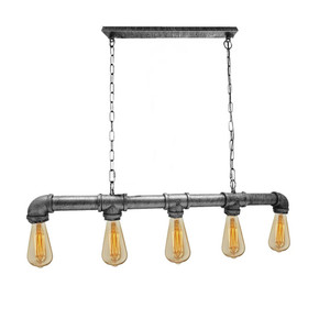 Brushed Silver Waterpipe Ceiling Light 5 Light Chandelier