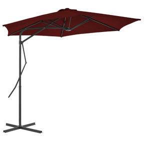 Outdoor Parasol with Steel Pole - 300x230cm - red,terracotta,black,blue,light green,sand,anthracite,taupe