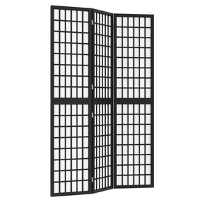 Folding 3-Panel Room Divider Japanese Style 120x170 cm Black