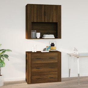 Wall Cabinet Brown Oak 80x33x80 cm Engineered Wood