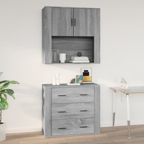 Wall Cabinet Grey Sonoma 80x33x80 cm Engineered Wood