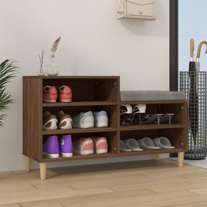 Shoe Cabinet Brown Oak 102x36x60 cm Engineered Wood