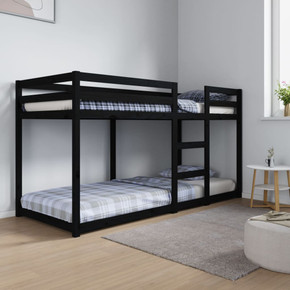 Bunk Bed Black 80x200 cm Solid Wood Pine