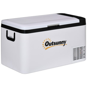Outsunny 12V Portable Car Refrigerator with Inner LED Light - 25L Capacity, -20°C Cooling Performance