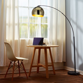 Arquer LED Standard Arc Curved Floor Lamp, Modern Lighting, Gold