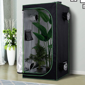 Outsunny Mylar Hydroponic Grow Tent w/ Floor Tray for Indoor Plant 80x80x160cm