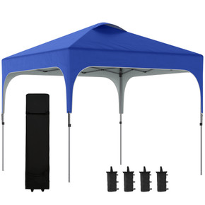 Outsunny 3x3M Pop Up Gazebo in Blue with Adjustable Height and UV50+ Canopy