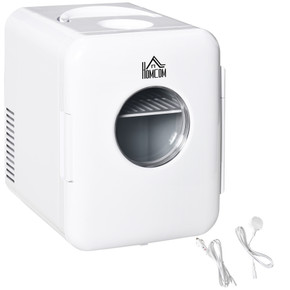 4L Mini Fridge, AC+DC Portable Cooler & Warmer for Home or Car, White HOMCOM