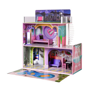 Olivia's Little World Large Kids  Wooden Dolls House 3 Floors & 16 Accessories