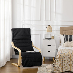 Lounge Chair Recliner Adjustable Footrest Home Black