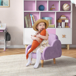 Cloud-Shaped Toddler Armchair, Kids Mini Chair for Playroom, Bedroom - Purple