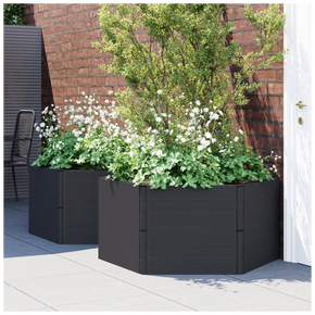 vidaXL Garden Planters 2 pcs Anthracite PP