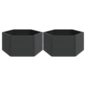 vidaXL Garden Planters 2 pcs Anthracite PP