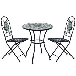 3pc Bistro Set Dining Folding Chairs Patio Furniture Outdoor
