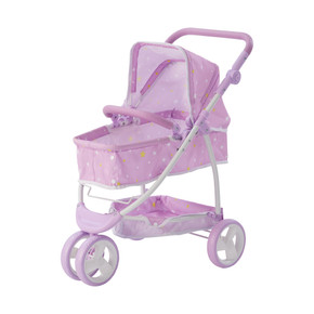 Olivia's Little World 2 in 1 Baby Doll Stroller Pram Foldable Purple