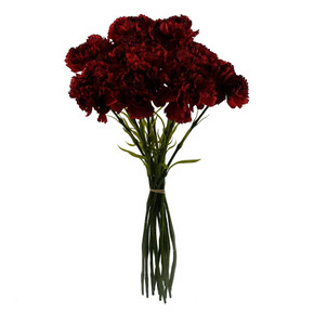 12 x Red Carnation Artificial Flowers