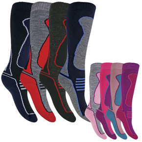 4 Pairs Children's Knee High Wool Ski Socks