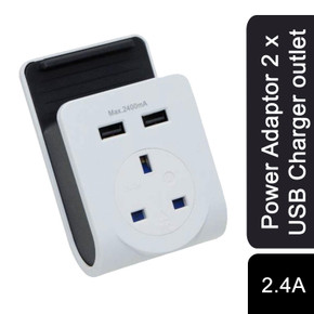 Power Adaptor 2 x USB Charger outlet (2.4A)