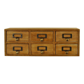 6 Drawer Double Level Small Storage Unit, Trinket Drawers