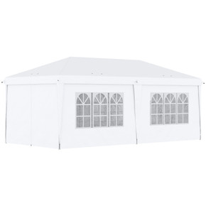 Outsunny 3 x 6m Pop Up Gazebo Height Adjustable Party Tent w/ Storage Bag Black