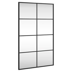 vidaXL Wall Mirror Black 50x80 cm Rectangle Iron