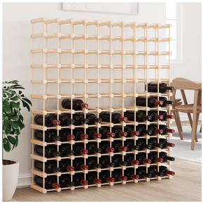 vidaXL Wine Rack for 120 Bottles 112.5x23x123.5 cm Solid Wood Pine