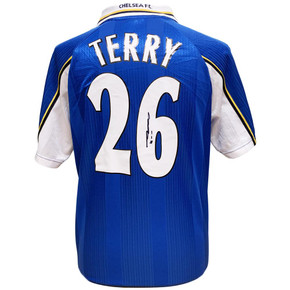 Chelsea FC 1998 Replica Shirt personally signed by John Terry, official licensed product with varied sizes - Limited Edition Football Memorabilia