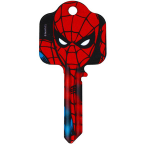 Marvel Comics Spider-Man Door Key - Officially Licensed, Ready-to-Cut Design for UL2, UL054, UL1, UL050 Locks - High-Quality Collector's Item - 78mm x 35mm - Front and Back Detailed Views
