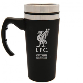 Official Liverpool FC Executive Handled Travel Mug - Stainless Steel Double-Walled Thermal with Foil Printed Crest