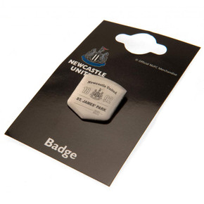 Official Newcastle United FC Badge HS - Metal Shield Pin with Butterfly Clasp and Brushed Silver Finish on Stylish Backing Card