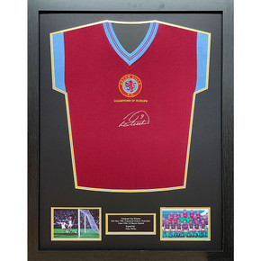 Aston Villa FC 1982 Withe Signed Shirt (Framed) - Peter Withe Signature, Official Licensed Replica Shirt, 86cm x 66cm Framed Memorabilia