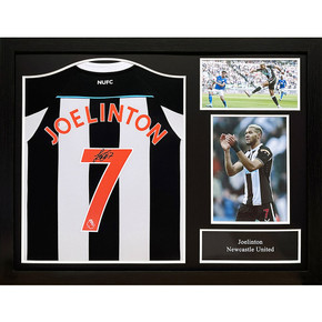 Newcastle United FC Joelinton Signed Shirt (Framed) - Authentic 2021-2022 Season Replica with Hand Signature on Shirt Number