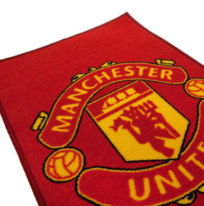 Manchester United FC Rug - Official Club Crest, Vibrant Colors, 80cm x 50cm, Non-Slip Backing, Machine Washable - Enhance Your Space with Red Devils Pride