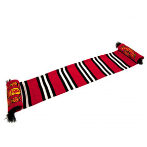 Manchester United FC Jacquard Knit Scarf with Club Crest in Red, White, and Black