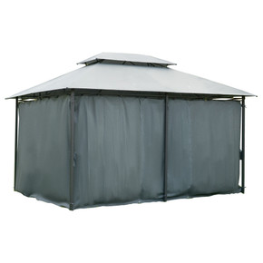 Metal Gazebo Curtains 4x3m Canopy Party Tent Garden Pavillion Patio Shelter