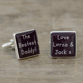 The Bestest Daddy! Cufflinks - Silver Finish