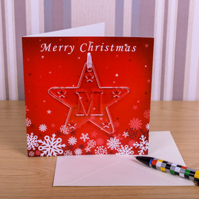 Chrsitmas Card with Initial Decoration