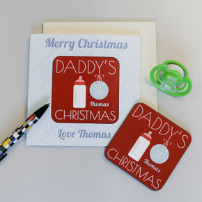 Daddys 1st Christmas Coaster Card