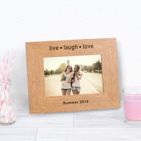 Live Laugh Love Wood Picture Frame (6"" x 4"")