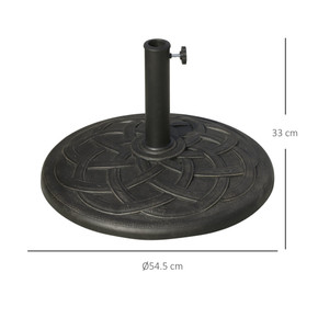 Umbrella Base for 38mm and 48mm Poles, Resin-Bronze