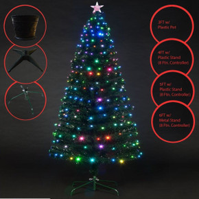 6FT Christmas GREEN LED Xmas Tree with 8 Functions