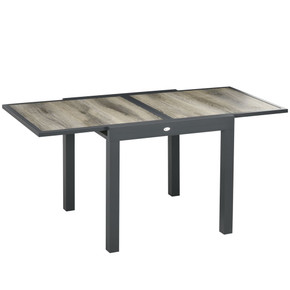 Outsunny Extendable Outdoor Dining Table, Aluminium Rectangular Patio Table