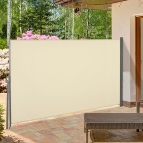 3x1.6M Retractable Side Awning Screen Fence Patio Privacy Divider Cream