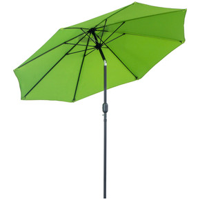 2.7M Patio Sun Umbrella Parasol Tilt Canopy Aluminium Light Green