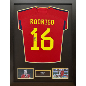Spain Rodri Signed Shirt (Framed)